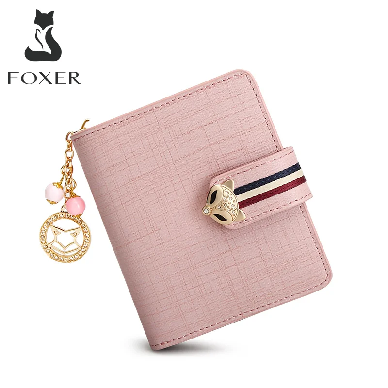

Card Holder Split Leather Women's Wallets Designer Coin Purse Girl's Zipper Wallet High Quality Short Wallet with Pendant