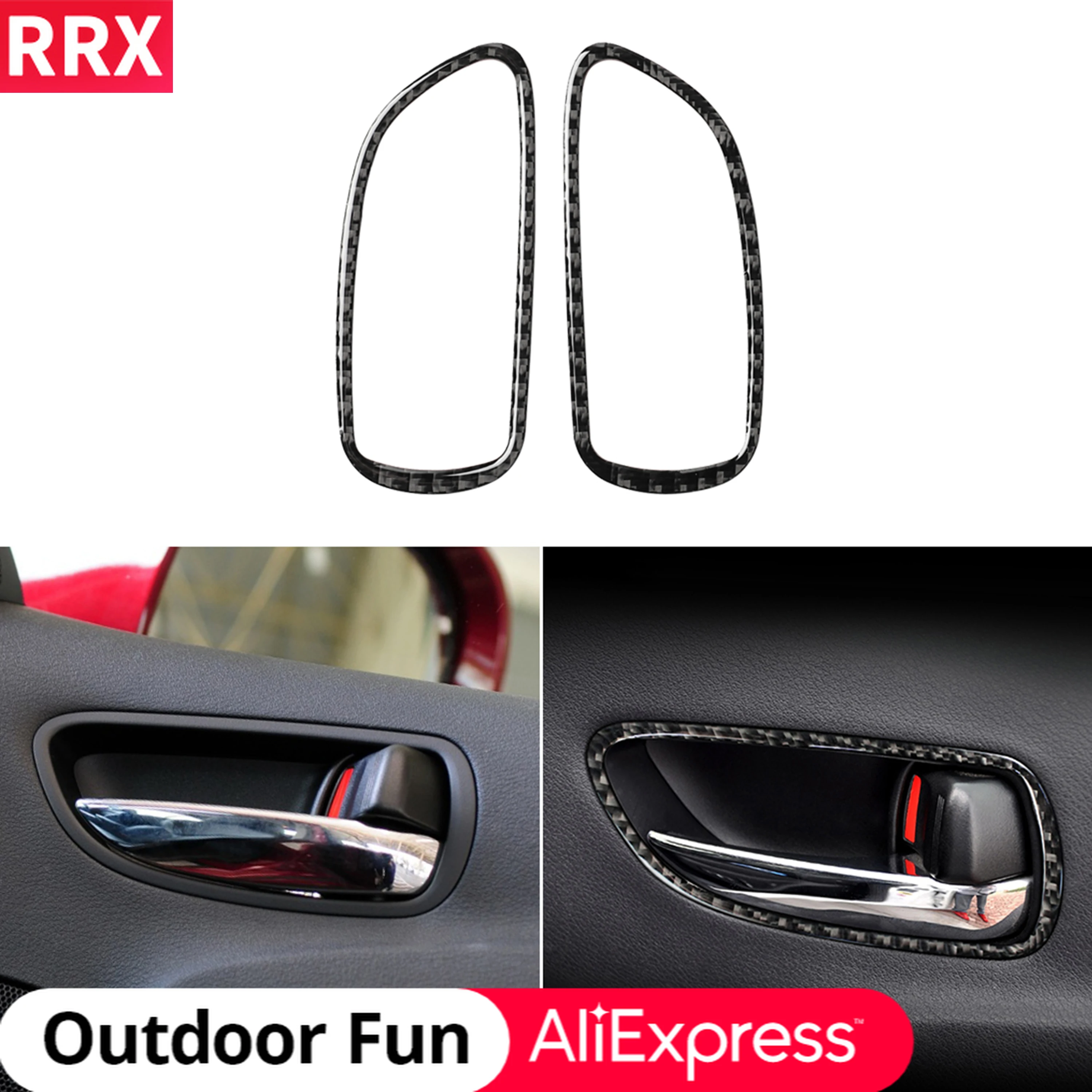 

RRX For Lexus IS250 300 350C 2006-2012 Carbon Fiber Front Rear Door Handle Wrap Hand Pull Frame Decals Cover Sticker Strips