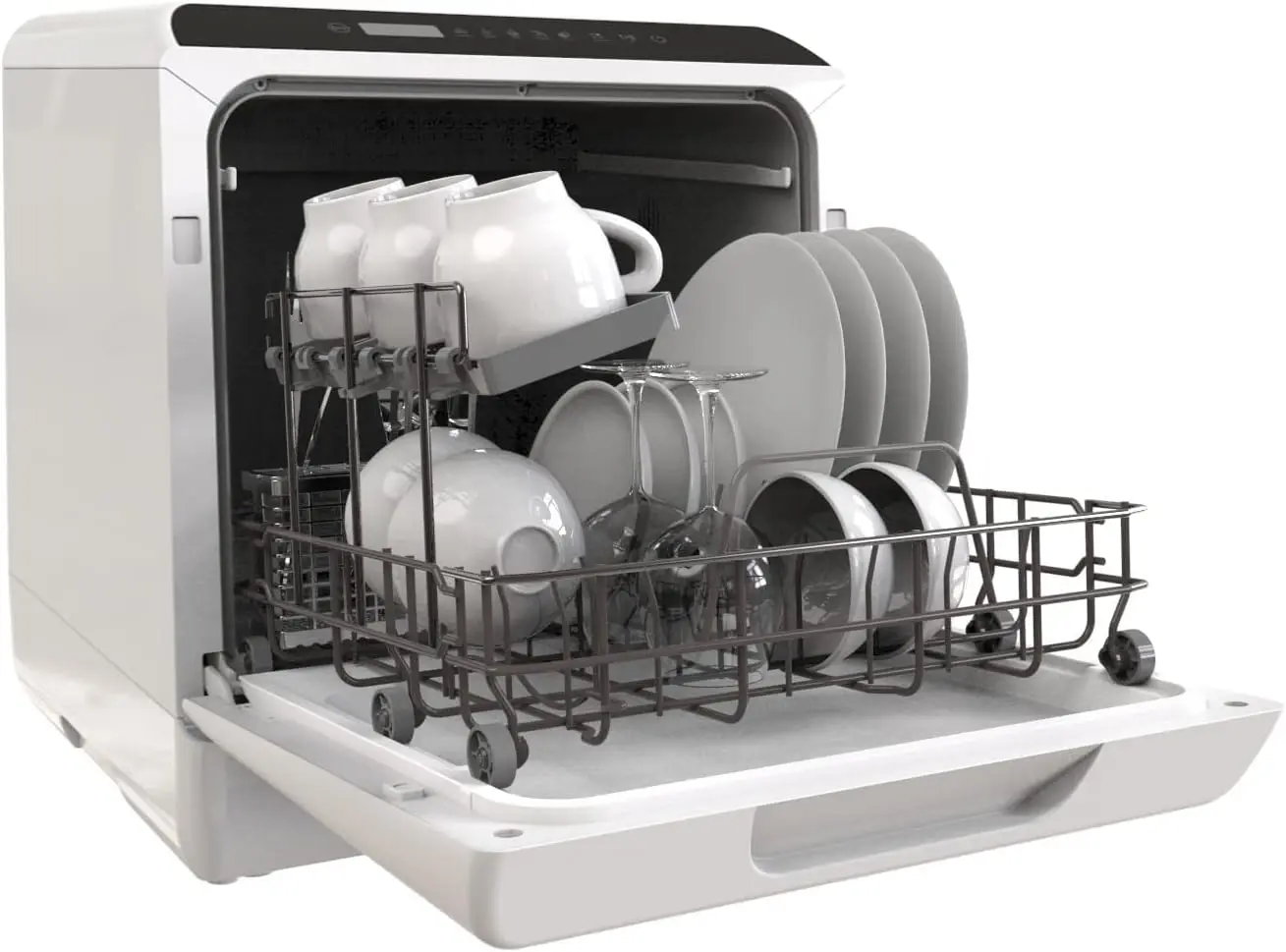 

Столешница для посудомоечной машины, 5 программ для мытья, небольшая посудомоечная машина с 5-литровым встроенным резервуаром для воды, уход за ребенком, функция сушки на воздухе и F