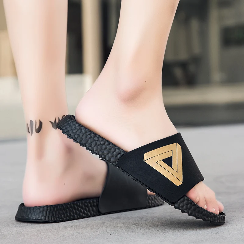 Сандалии мужские на толстой подошве мягкие шлепанцы сланцы Повседневная пляжная