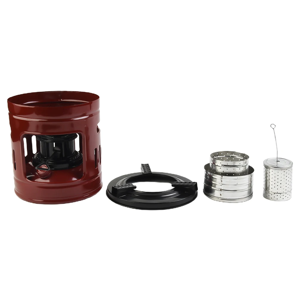 

Red Kerosene Stove Burner for Outdoor Adventures High Quality Metal Build Large Fuel Pot and Economical Fire & Water Capacity