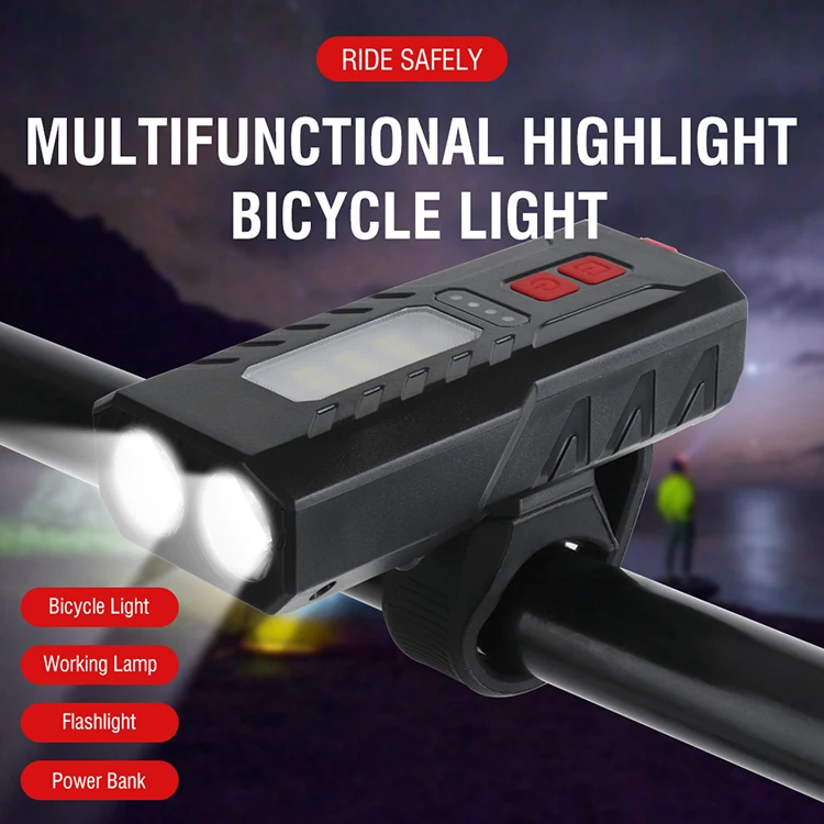 Фсветильник рь велосипедный передний 700 лм перезаряжаемый от USB 2400 мА · ч