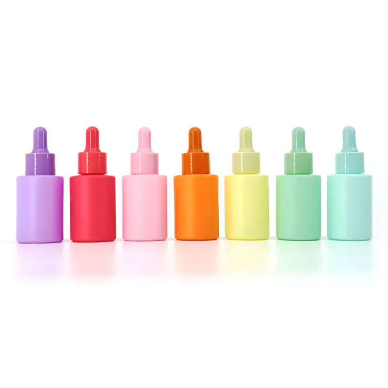 

100Pcs30ml 7Colors Skin Care Glass Eye Drop Bottles with Colorful Dropper Lids 1 Oz Empty Parfum Cosmetic Essential Oils Storage