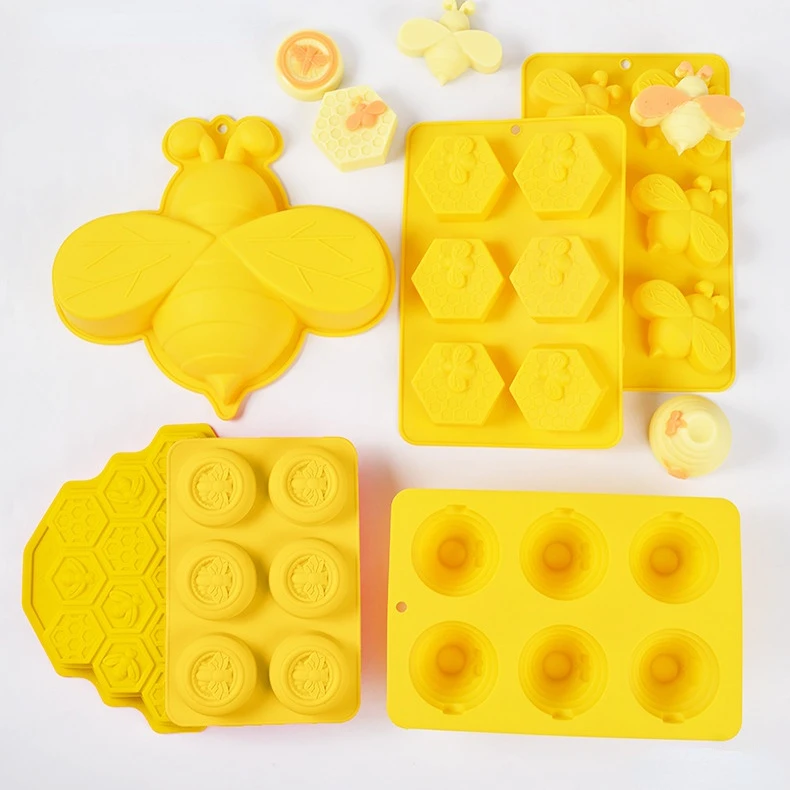 

Porous Honeybee Silicone Baking Mold More Style Honeycomb DIY Chocolate Candy Jelly Ice Making Set Cake Decor Soap Candle Mould