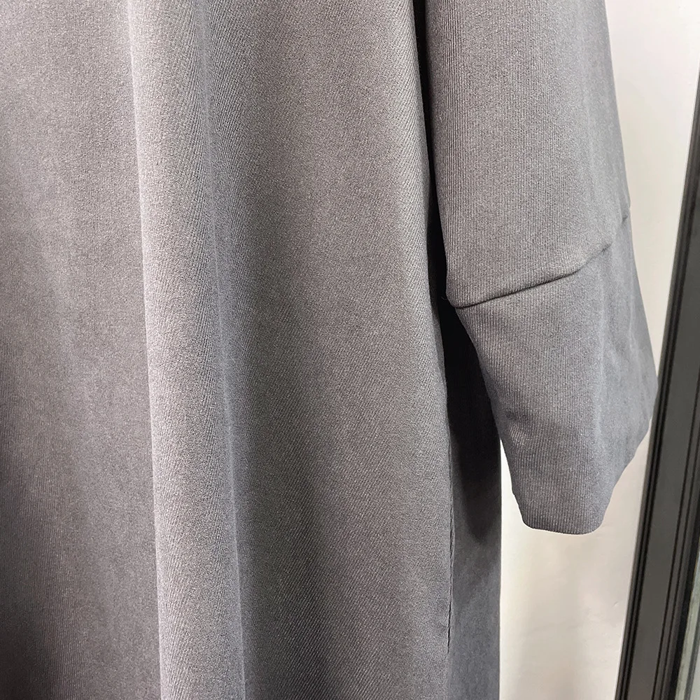 2023 Dubai Turkey Middle East Spring and Autumn Solid Color Tunic Dress Robe Femme Muslim Maxi Vestidos Elegantes Para Mujer
