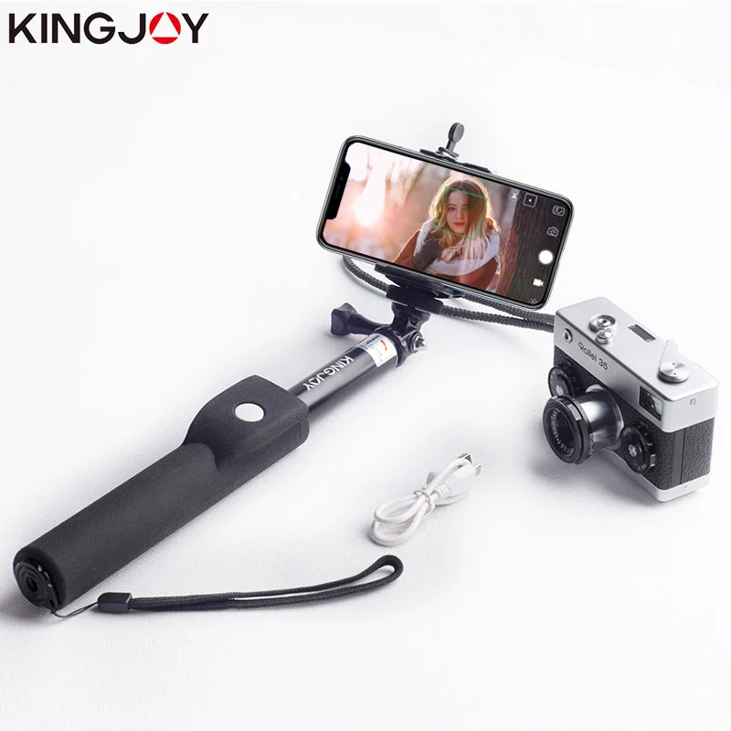 KINGJOY Selfie Stick Портативный штатив для экшн-видеокамеры Bluetooth 3.0 для смартфона Iphone Универсальный для зеркальной камеры Gopro