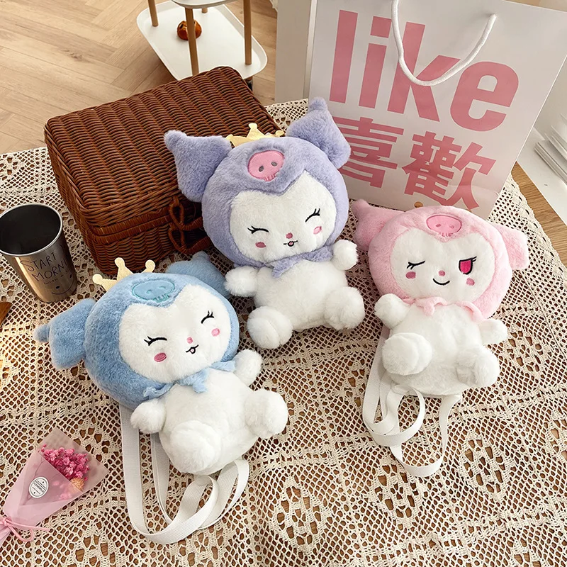 

Kawaii Sanrio Plush Bag Kuromi My Melody Cinnamoroll Plushi Backpacks for Girls Anime Toys Stuffed Handbags Women Birthday Gifts