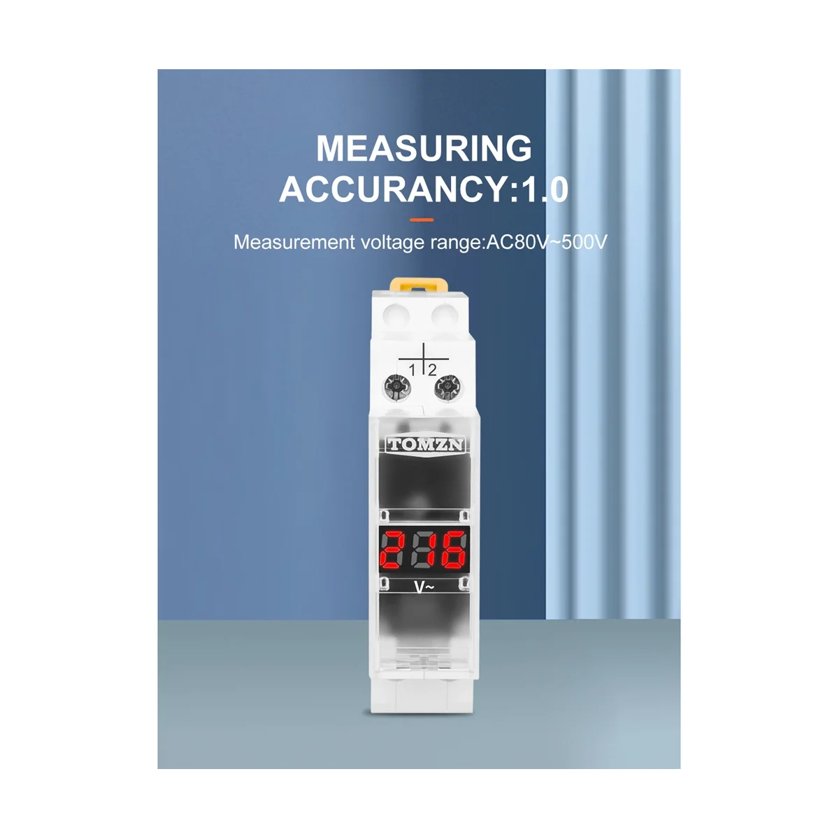 Однофазный вольтметр TOMZN на Din-рейку 40-500 В переменного тока модульный индикатор