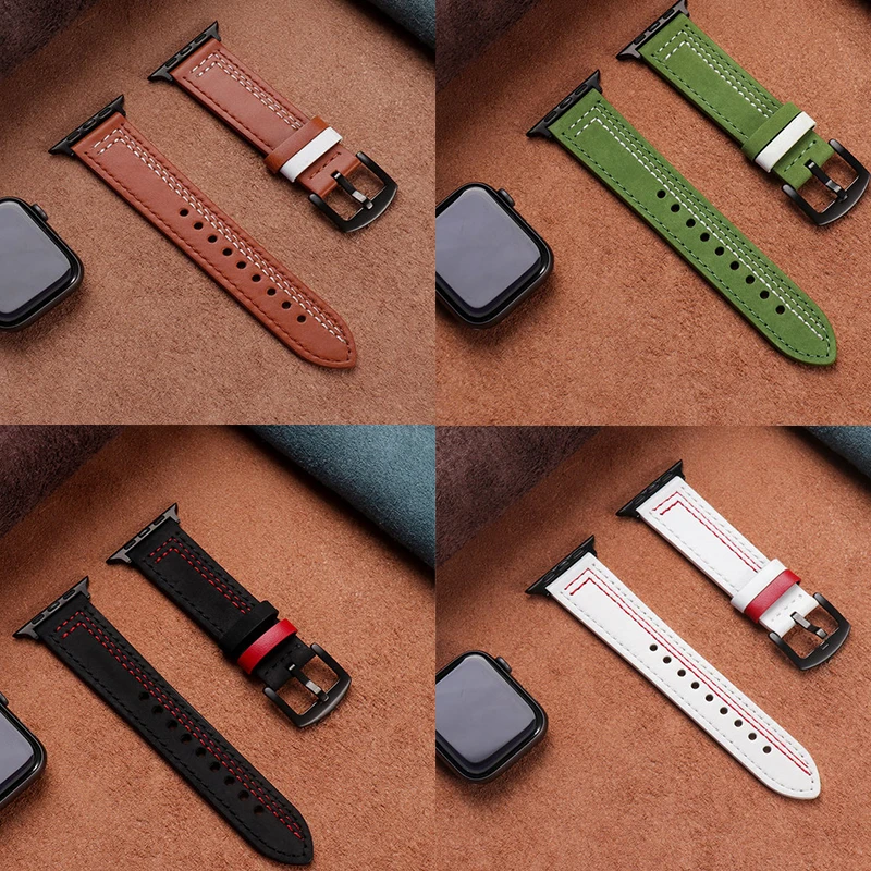 

Leather Strap For Apple Watch Ultra band Series 8 7 6 5 4 SE 49mm 45mm 41mm 44mm 40mm Bracelet Wristband iWatch 3 42mm correas