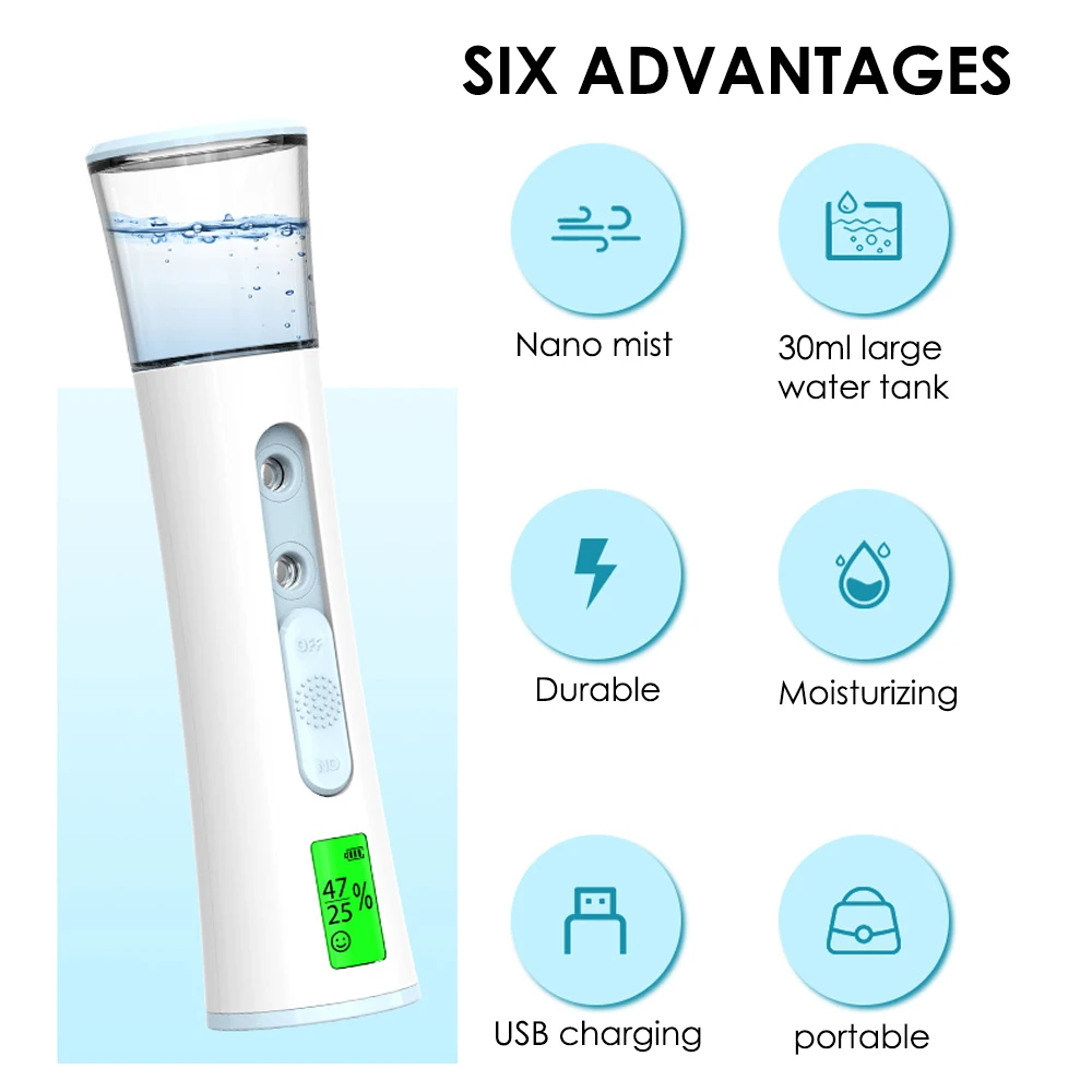 

Facial Steamer Moisturizer Electronic Vaporizer Home Beauty Spa Nano Mist Sprayer Skin Care Tools With Double Spray Heads