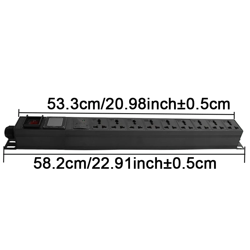 Удлинитель PDU 10 А универсальный выход с отверстием сетевой шкаф стойка