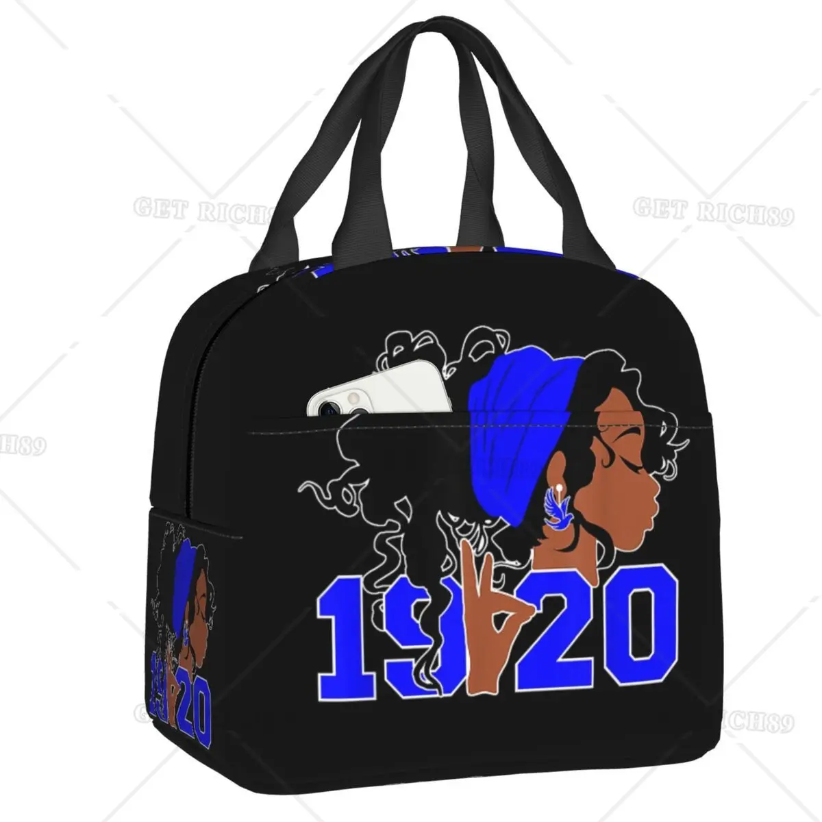 

Zeta Phi Beta Lunch Bag Women Warm Cooler Insulated Lunch Box For Kids School Work Picnic Food Bags