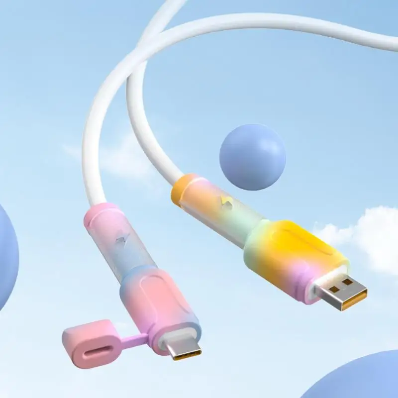 Фото Charger Cable Protector Soft Silicone Cover Type C Charger Cable Protector Cable Protector Cord Saver Practical Accessories №5