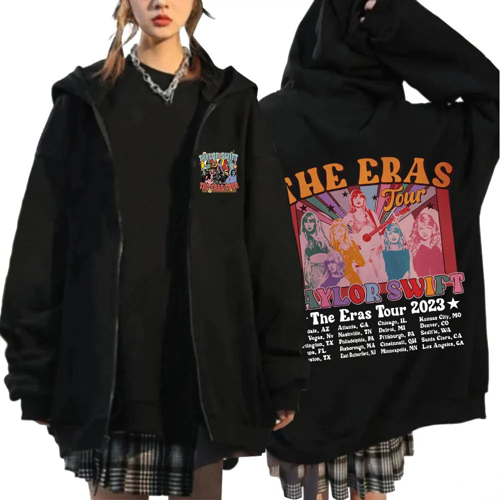 

2023 Taylor The Eras World Tour Concert Zipper Hoodie Men Women Clothes Zip Up Sweatshirt Fashion Oversized Hoodies Jacket Coats