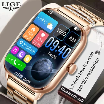 LIGE Fashion 2023 Bluetooth Call Women Smart Watch Men Full Touch Fitness Track Waterproof Men Smartwatch Ladies For Android IOS 1