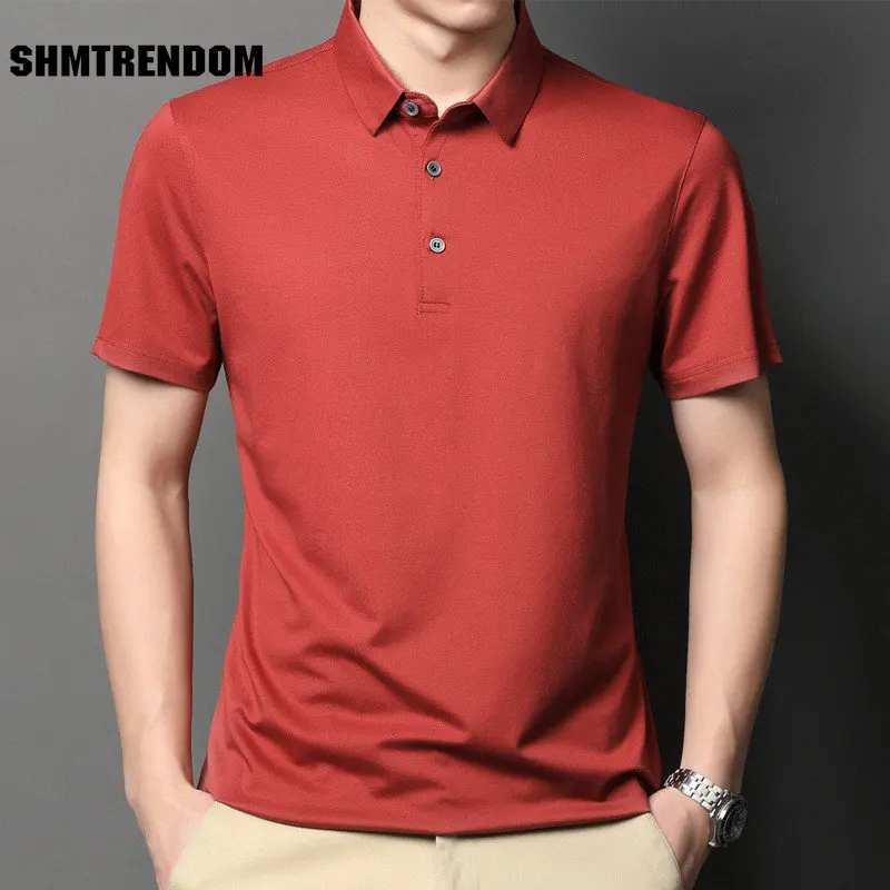 

Рубашка-поло мужская однотонная с коротким рукавом, модная одежда свободного кроя, Повседневная белая рубашка-поло в Корейском стиле, лето 2023