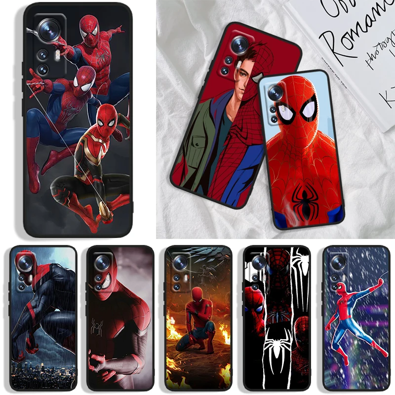 

Hero Spiderman Marvel Phone Case For Xiaomi Mi A1(5X) A2(6X) A3(CC9E) Play Mix 3 8 9 9T Note 10 Lite Pro SE Black luxury Soft
