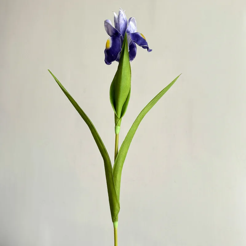 

22.8 Inch Artificial Iris Flower Real Touch PU Faux Flowers for Home Decor Elegant Floral Arrangement