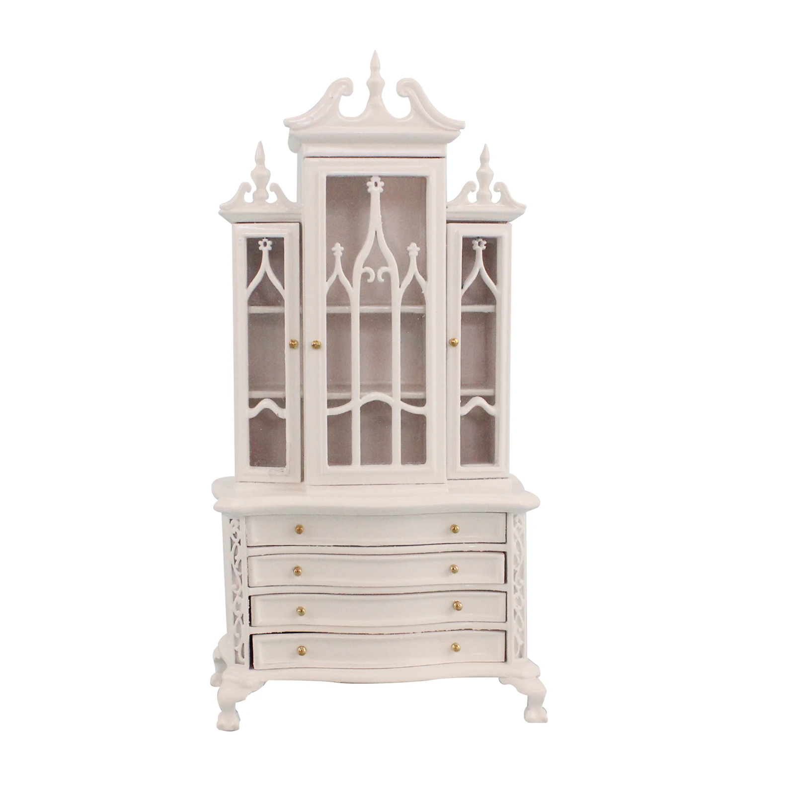 

Miniature DollHouse1/12 scale White wooden cupboard/Showcase