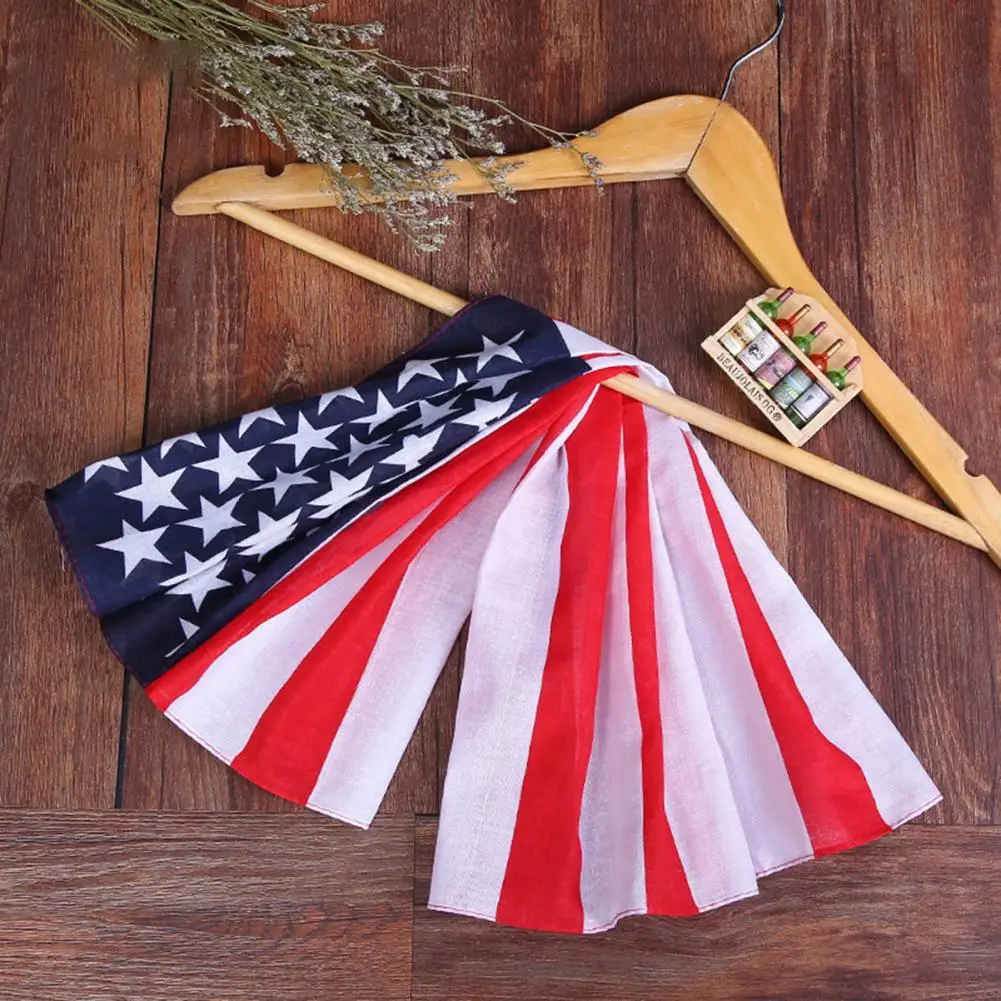 

Stylish American Flag Stripes Star Print Square Scarf Headband Sports Headscarf Hair Wrap Dust-proof
