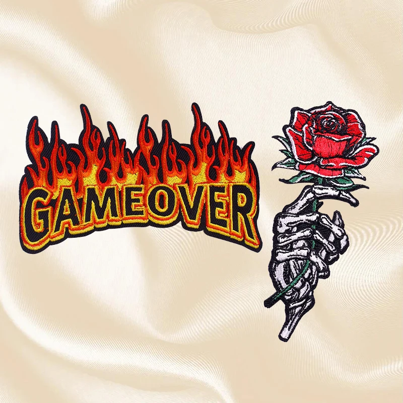 Набор нашивок с вышивкой в стиле панк/Рок/Череп