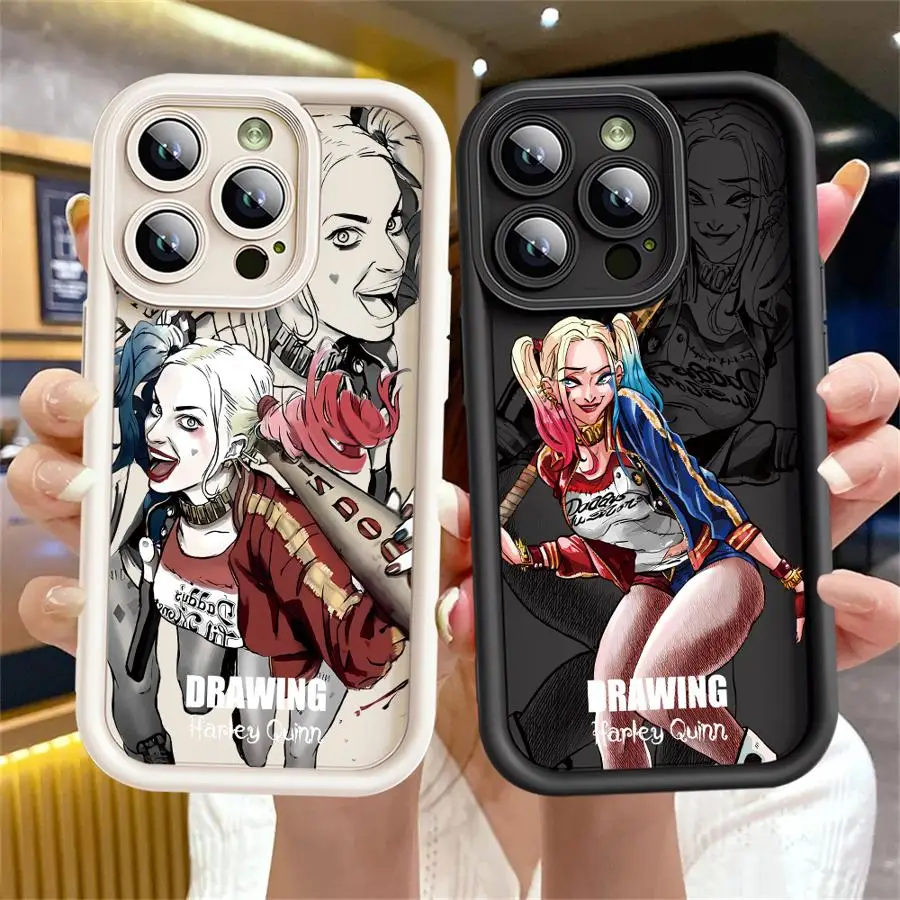 Чехол для телефона H-Harleys Q-Quinns Apple iPhone 13 15 16 Pro Max 14 11 12 Plus с мягким корпусом из ТПУ