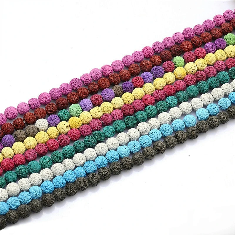

8mmNatural Volcanic Stone Beads Bracelets Muti-Colors Lava Men Bracelet Aromatherapy Essential Oil Diffuser Bangle for Women
