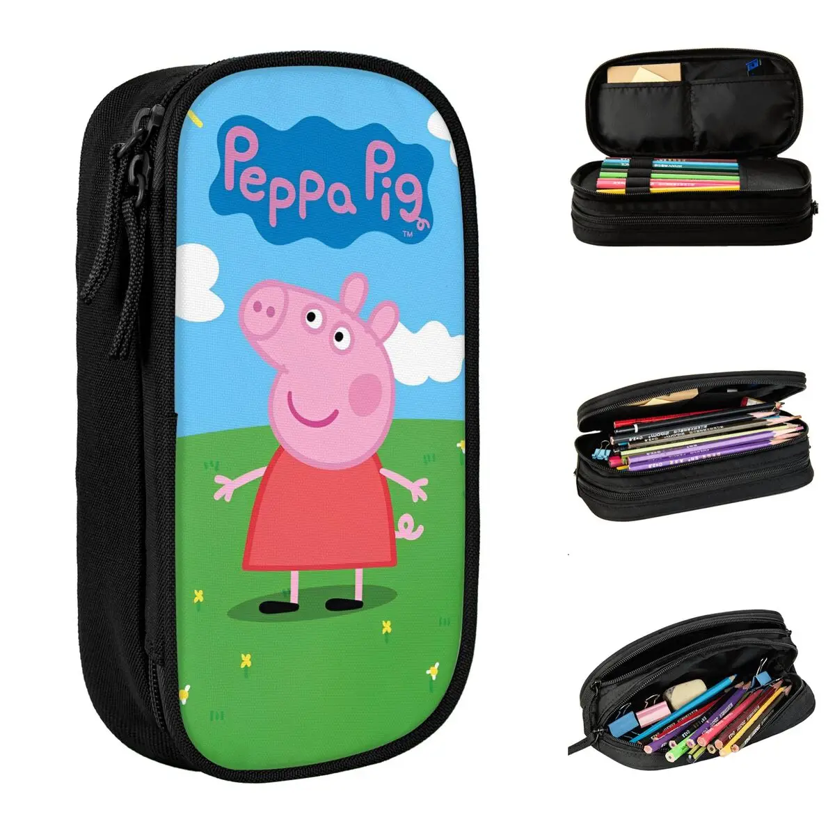 Пеналы с героями мультфильмов Свинка Пеппа семейный пенал Джорджа коробка для