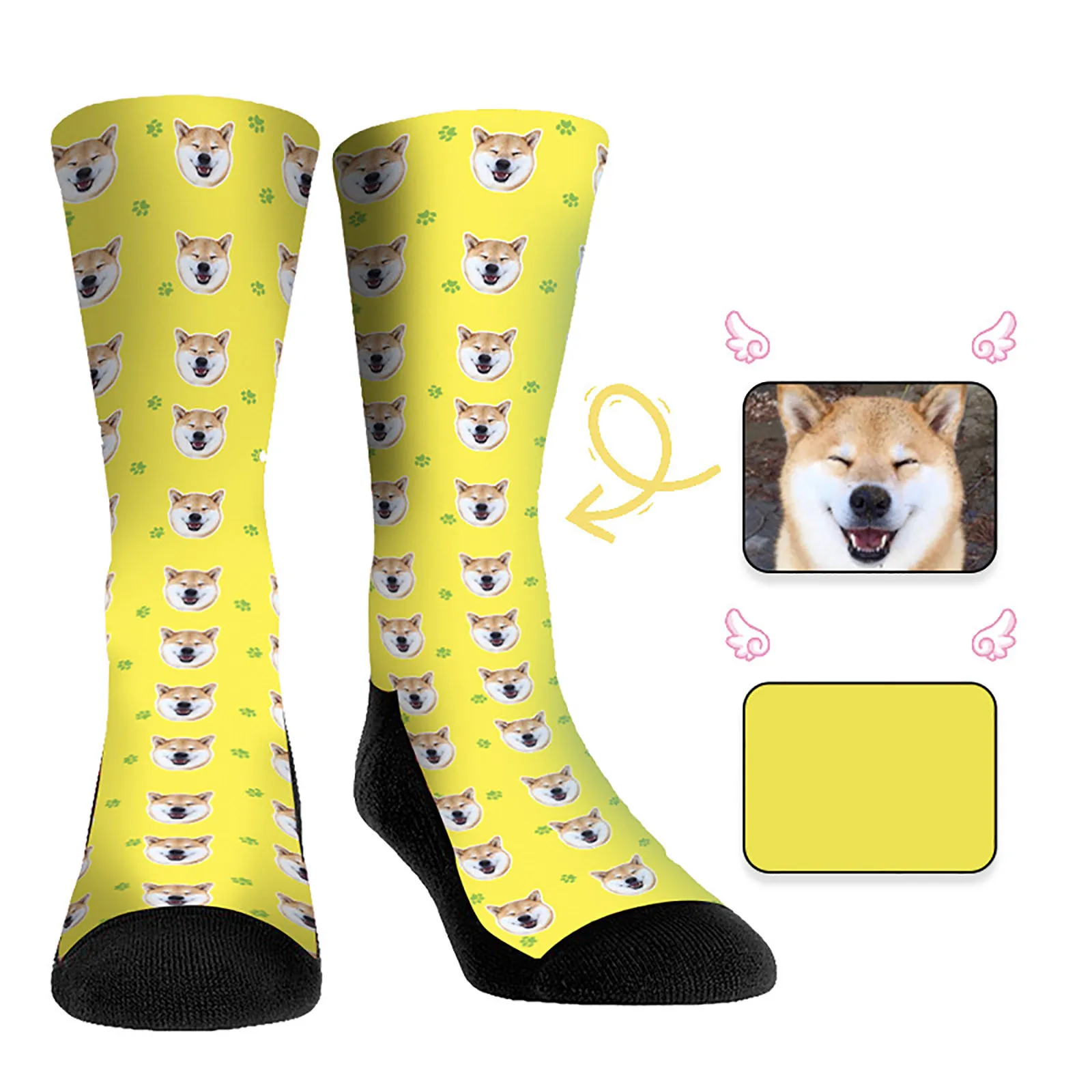 

Super Unisex Cute Funny Pet Dog Cat Head Stockings before Christmas Stocking Set