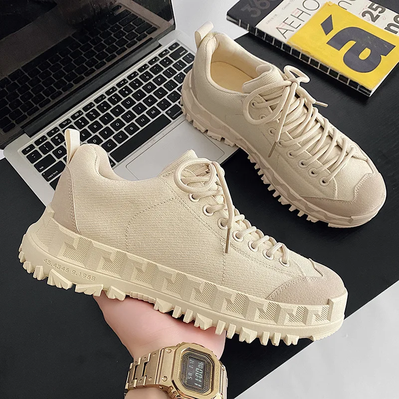 

Men Canvas Shoes New Fashion Low Upper Men Vulcanized Shoes Lace-up Casual Men Sneakers Ulzzang Shoes for Men Dropshipping