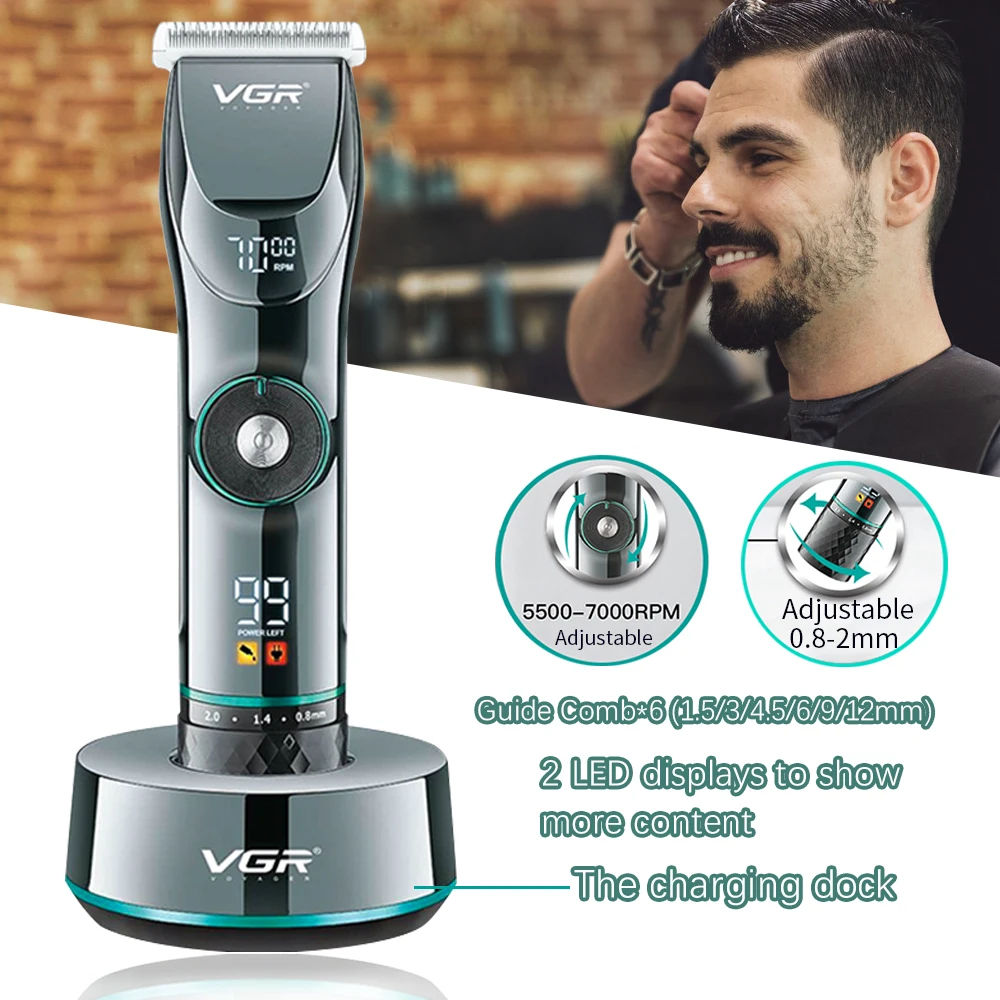 

Professional Hair Clipper Men's Barber Beard Trimmer Cordless Rechargeable Hair Cutting Machine Electric Hair Trimmers For Men