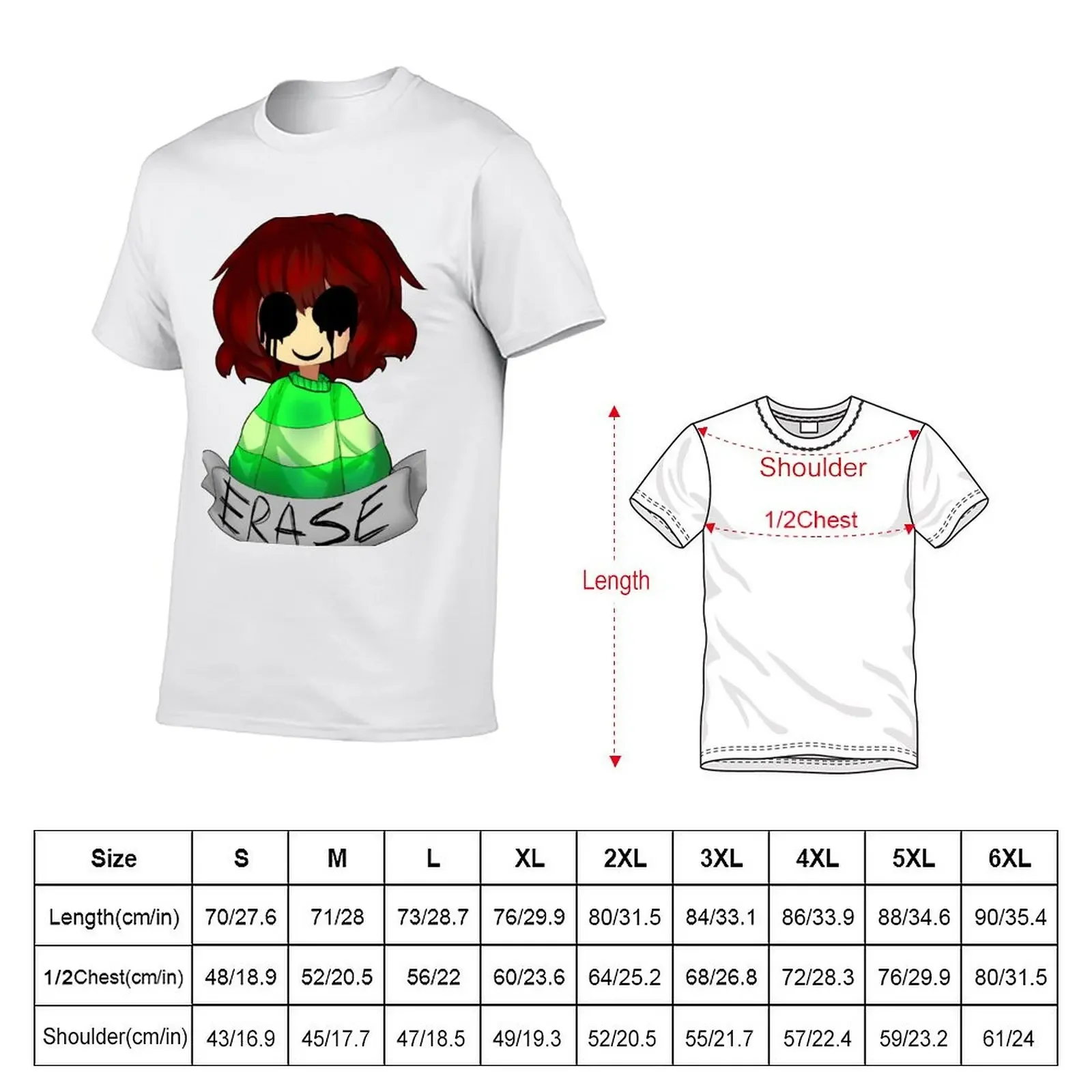 Undertale - Chara ERASE T-Shirt vintage clothes aesthetic men clothing