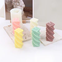 3d irregular twisted cylindrical silicone mold diy aromatherapy candle plaster soap resin making tool home ornaments
