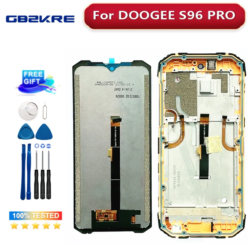 6,22 дюймов для оригинального ЖК-дисплея DOOGEE S96 Pro с рамкой + фотостекло