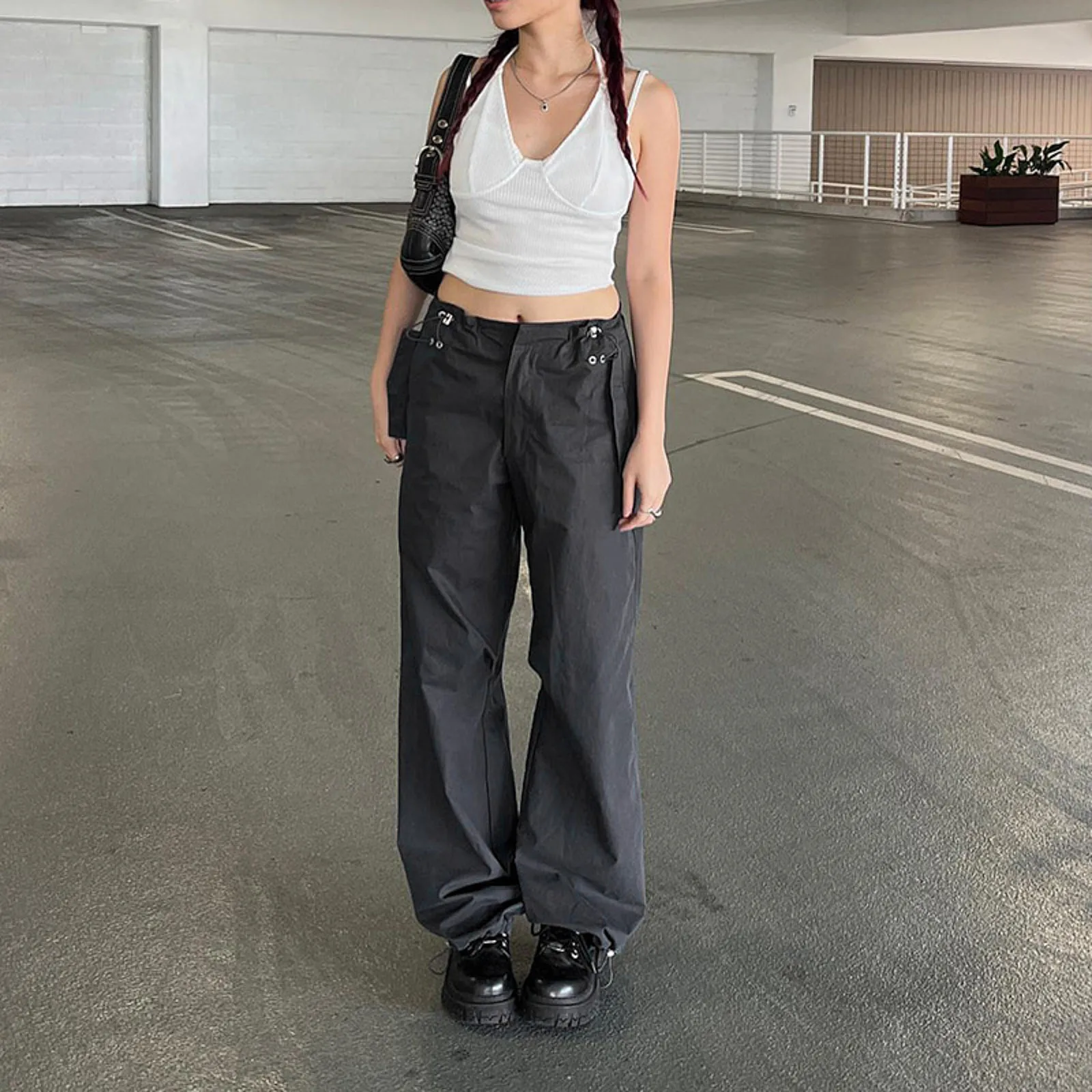 Womens Baggy Cargo Pants Streetwear 