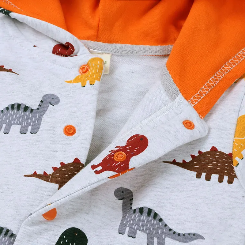 Cartoon 3D Dinosaur Baby Boy Clothes Warm Cotton Long Sleeve Hooded Romper Spring Autumn Toddler Newborn Clothing |
