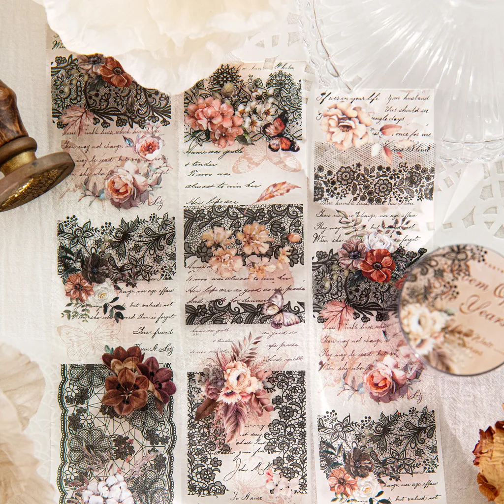 Journamm 40 Мм X 2 М Цветочный Декор ПЭТ Материал DIY Скрапбукинг Коллаж Офисные