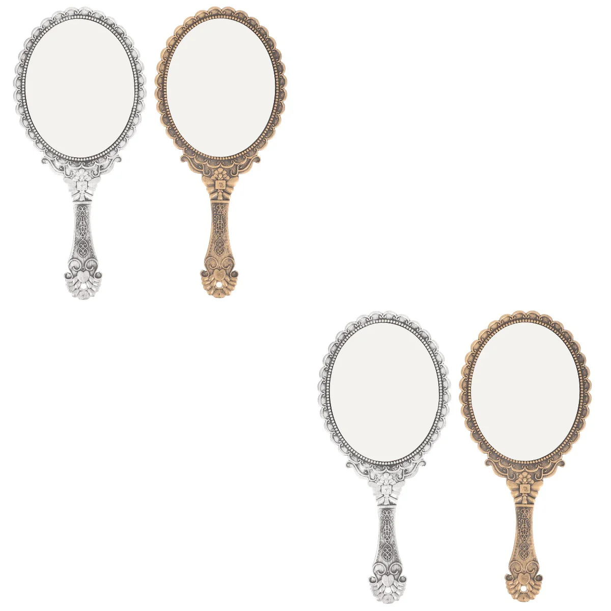 

4 Pcs Hand Hand Women Hand Makeup Mirror For Makeups With Handle Portable Mirror Women Makeup Delicate Handheld Vanity