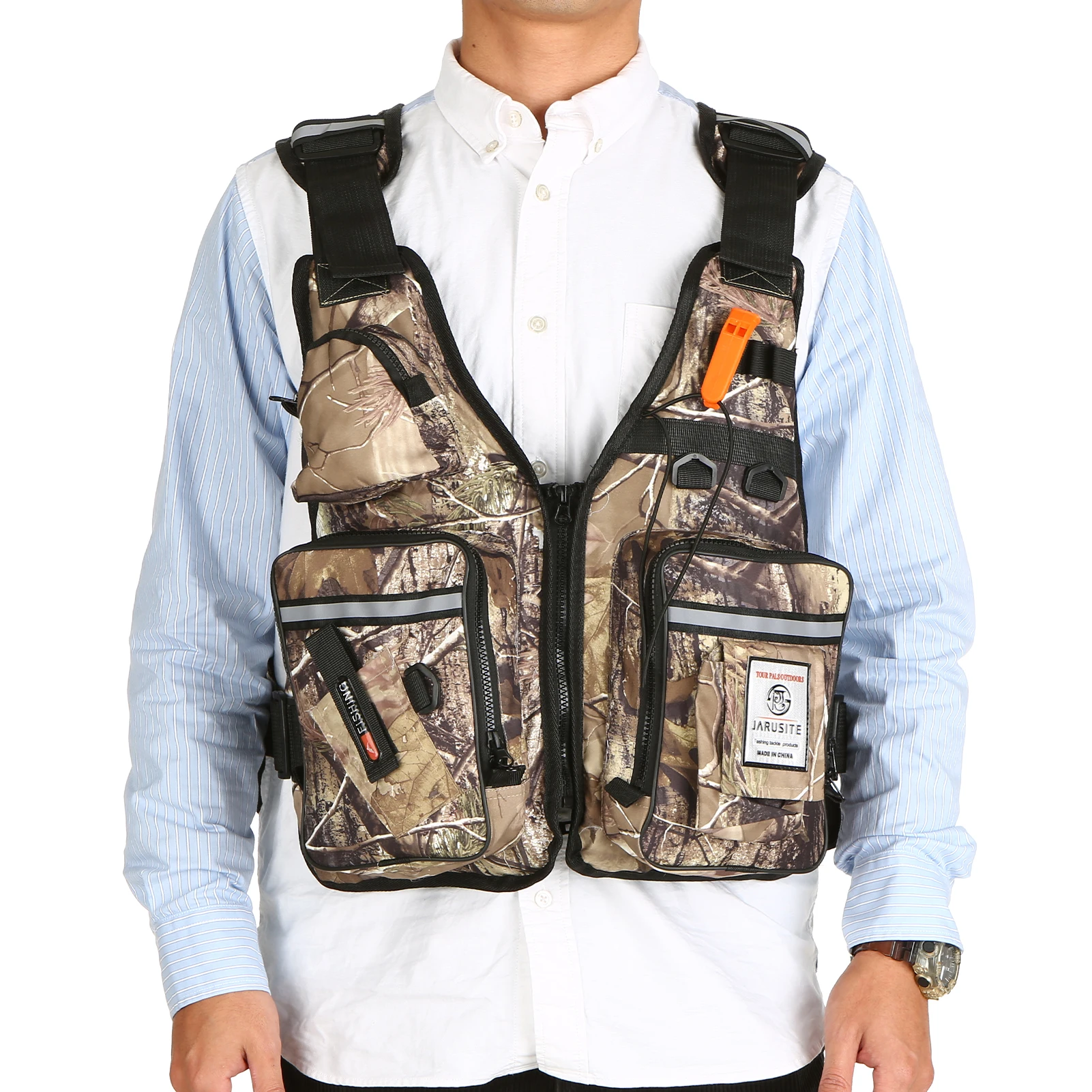 

Multi-Pockets Fly Fishing Jacket Buoyancy Vest with Water Bottle Holder for Kayaking Sailing Boating Water Sports Fishing Vests