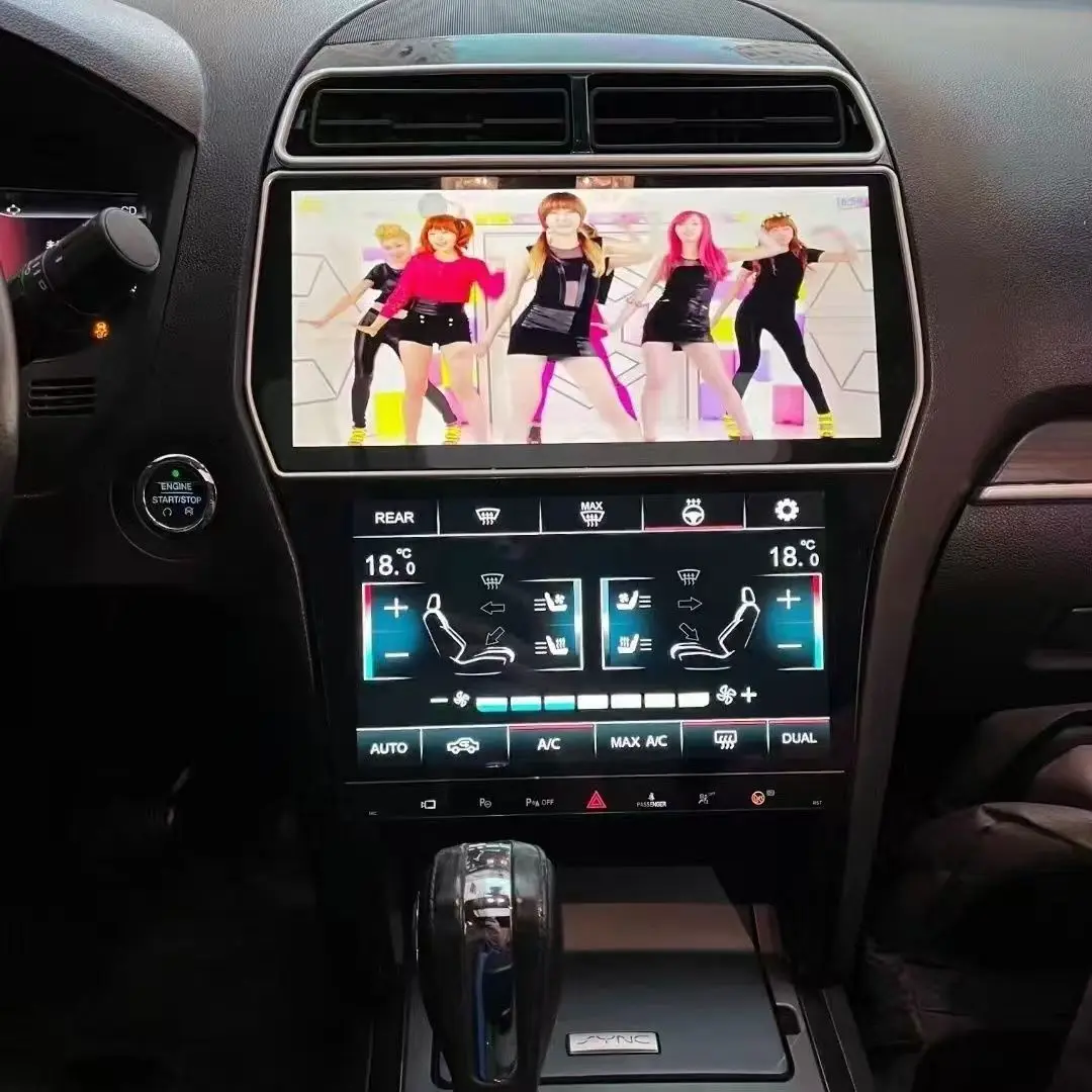 Фото Недавно обновленный автомобильный радиоприемник с двумя экранами Android 13.0 Ford Explorer 2011-2019, DVD-мультимедийный видеоплеер, стерео автомобильная GPS-навигация №2