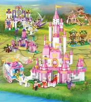moc girl play house puzzle bricks toy fantasy magic fairy tale princess castle small particles assembled building blocks castle