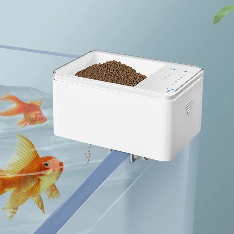 

Aquarium Fish for Tank Intelligent Automatic Feeder Timer Food Dispenser 70ml LED Digital Display Feeding Machine for Smart