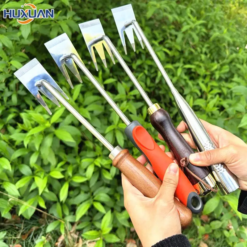 

1pcs Stainless Steel Grass Rooting Shovel Loose Soil Hand Weeding Garden Weeder Tool Removal Puller Hand Lawn Grass Remover Rake