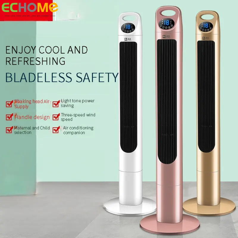 

ECHOME Tower Fan Bladeless Fan Remote Control Mobile Low Noice Electric Small Air Conditioning Fan Household Floor Air Cooler