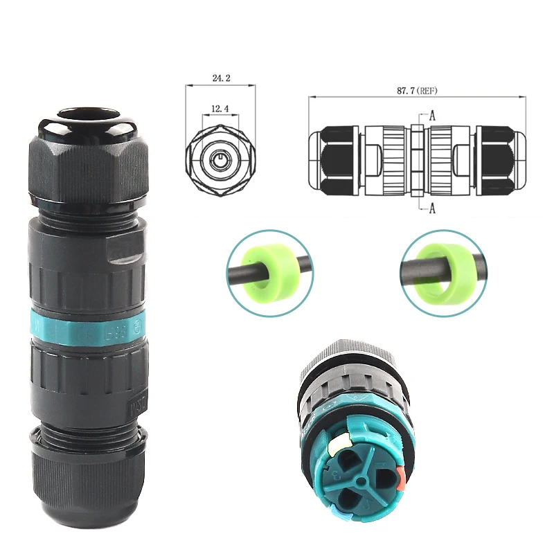 

IP68 KM20 Waterproof Connectors Terminal With Lever Quick Wire Connector 3 Pin Plug-in Connection Conductor Adapter Cable