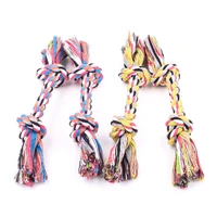 17cm pet dog puppy double knot chew rope toys clean teeth toothbrush durable braided bone molar supplies random color supplies
