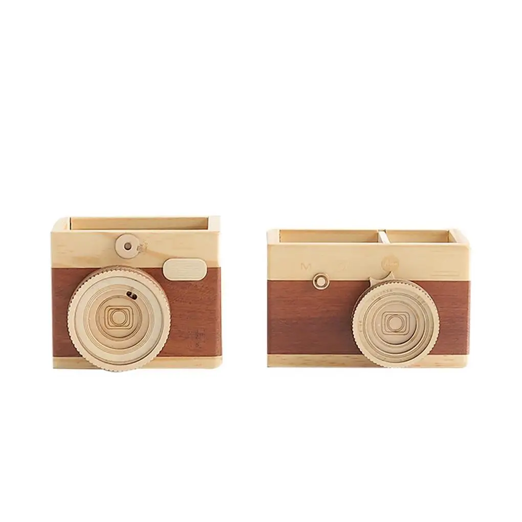 

Pen Holder Wood Desktop Organizer Multipurpose Stationery Cosmetic Large-capacity Storage Box Office Accessories small