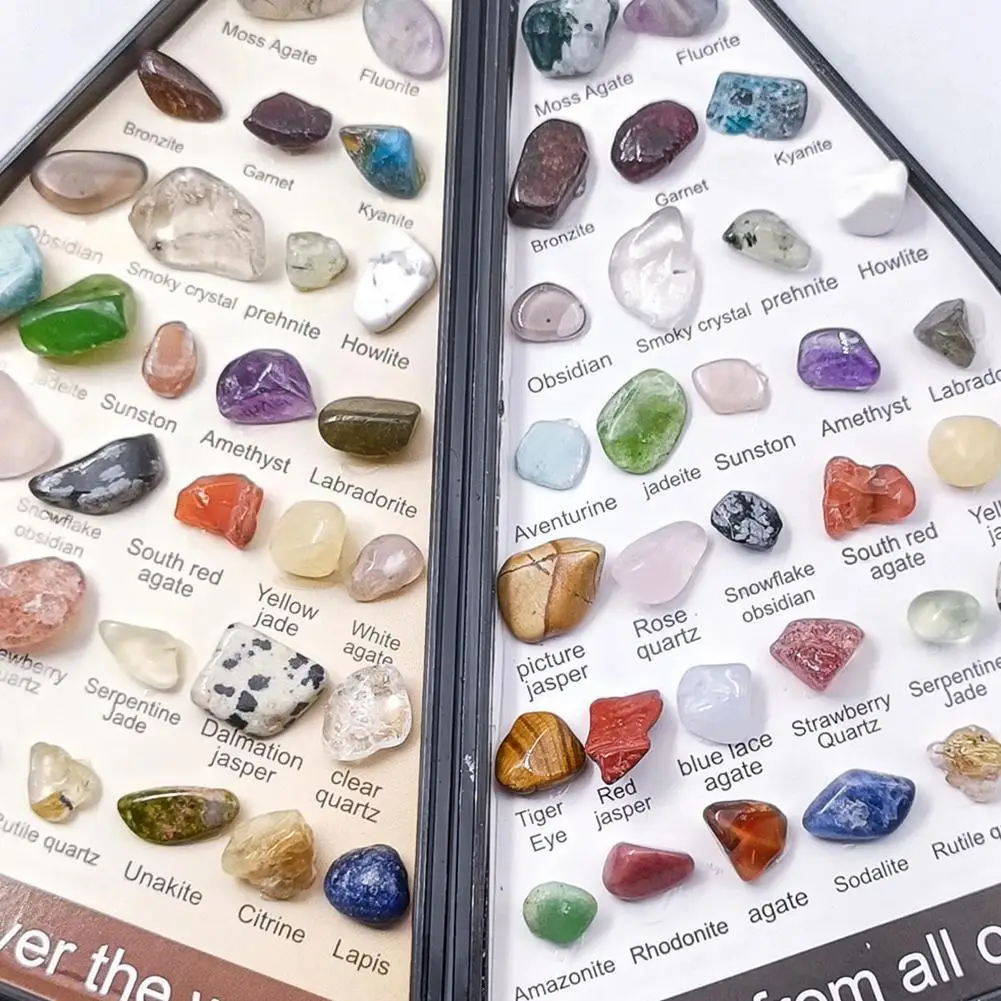 

Новинка, 36 шт., натуральные Исцеляющие кристаллы, минеральные образцы, асимметричные опущенные камни, коллекция камней, коробка для детских исследований, для обучения, U5Y6