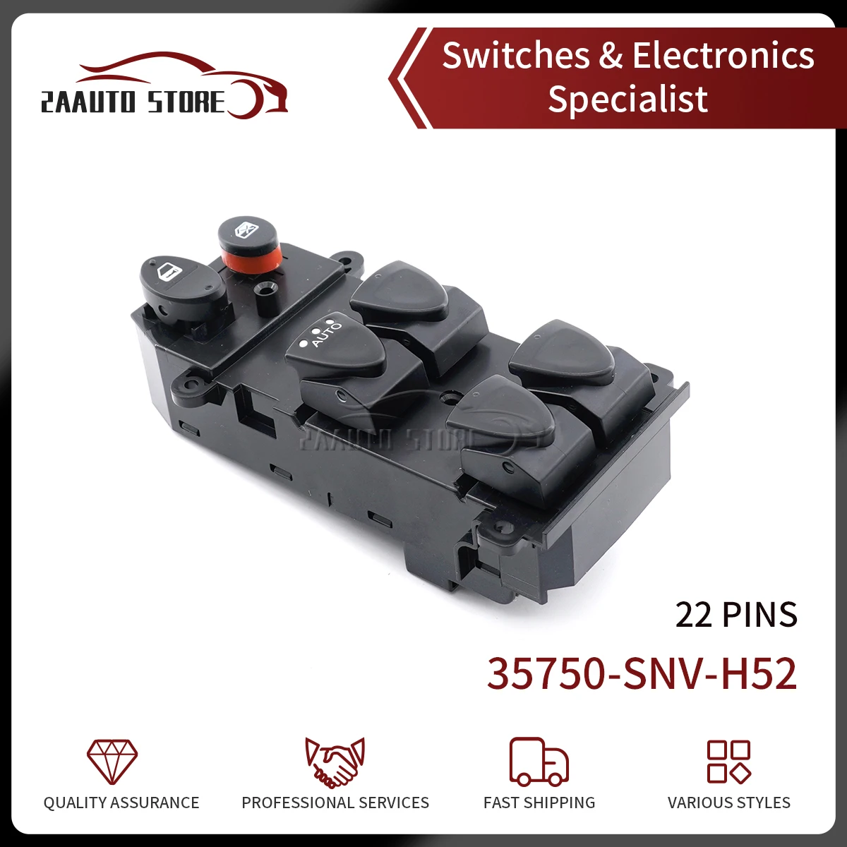 

35750-SNV-H52 Car Power Window Master Switch Button For Honda Civic CR-V 2006 2007 2008 2009 2010 35750-SNA-A11 35750SNVH52
