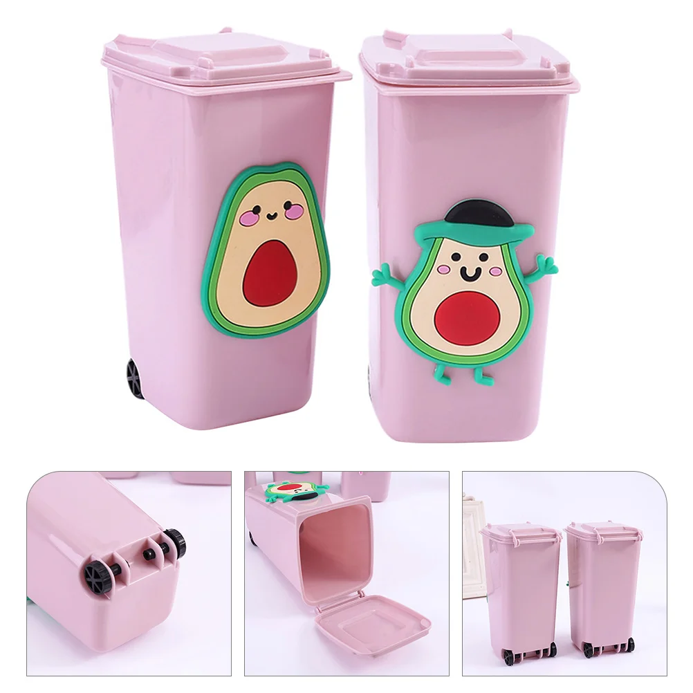 

Can Trash Garbage Desktop Mini Countertop Tiny Desk Bin Waste Basket Wastebasket Cans Tabletop Kawaii Car Kids Container Fruit
